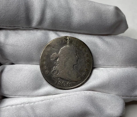 1806 Draped Bust Silver Quarter - VG/Fine Details - Rare Early US Type Coin! Cover