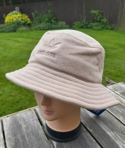 ADIDAS Womens Beige Fleece BUCKET HAT Adult Beach Festival OSFW Buck8 - Picture 1 of 7