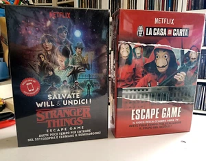 LOTTO 2 ESCAPE ROOM LA CASA DI CARTA E STRANGER THINGS GIOCO SCATOLA DA TAVOLO M - Picture 1 of 4