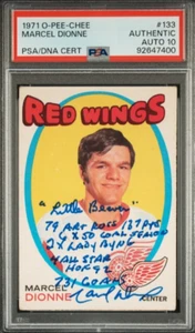 1971 O-Pee-Chee #133 Marcel Dionne Signed Rookie Card Autograph RC PSA 10 Auto - Picture 1 of 2