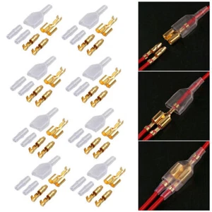 10 Sets 1 Female 2 Male 4.0 Bullet Crimp Terminal Car Electrical Wire Connector - Picture 1 of 13