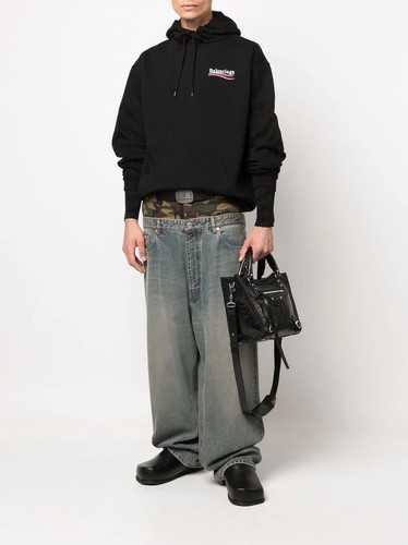 Felpa con cappuccio da uomo piccola nera Balenciaga taglia small nuova di zecca ORIGINALE CRP £875 #N6