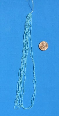 Extremely Tiny Vintage Glass Seed Beads 1mm blue 4 16" strands - Image 1 of 3