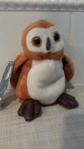 Vintage braun/weiße Eule 5 Zoll Stofftier Plüschtier Neu mit Etikett Giant Star Corporation 1994 - Bild 1 von 10