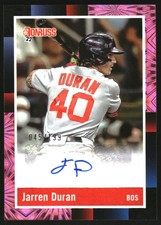 2022 Donruss Retro '88 Signatures Pink Fireworks #3 Jarren Duran Autograph /199