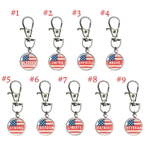 Stars & Stripes | American Flag  Zipper Pulls, Backpack tags, Purse Danglers - Picture 1 of 19