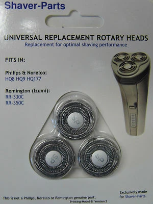 Lot de 3 têtes de rasoirs universelles compatibles HQ8,HQ177,HQ9 pour PHILIPS