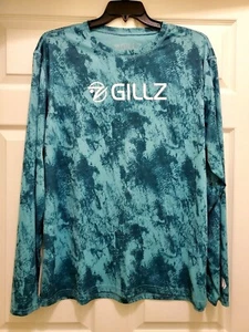 Gillz Mens Size XXL 2XL Long Sleeve Fishing Shirt Teal Polyester - Picture 1 of 7