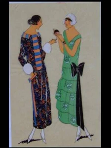 ROBES ART DECO - 1924 - POCHOIR SUR CALQUE, TRES PARISIEN - Bild 1 von 1