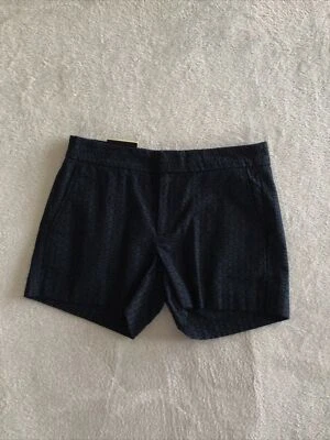 Pantalones Cortos Banana Republic Para Mujer 4 Hampton Calce Redondo Estampado Azul Negro Texturizado  Foto 1 de 4