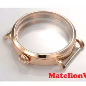 46mm Watch Case Fit ETA 6497 6498 ST3600 Hand Winding Movement Rose Gold - Picture 1 of 5