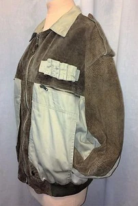 Philippe Monet schwere Bomberjacke aus Leder und 100% Baumwolle - Vintage Feel - XL - Bild 1 von 10