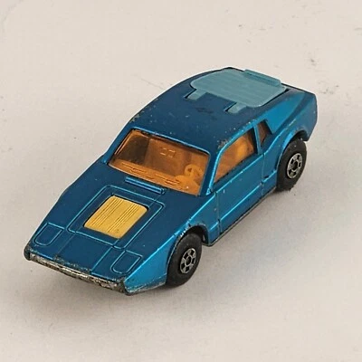 Matchbox car Superfast Saab Sonett III No 65 Blue Hatch Open 1973 Lesney Vintage - Image 1 of 4