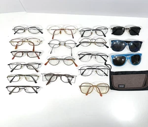 Mixed VINTAGE LOT OF 18 Eye Glass Frames Only, VARIOUS BRANDS - See Photos - Picture 1 of 5