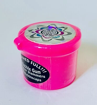 Vintage 1993 Zeebs ZOGS Bubble Gum CD Container 2” SEALED NEON PINK Milk Cap - Image 1 of 3
