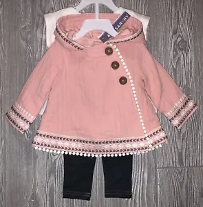 ARTISAN NY 3 Piece Pink Jacket Top Leggings Set NEW Infant Girls Sz 3/6 mos - Picture 1 of 5
