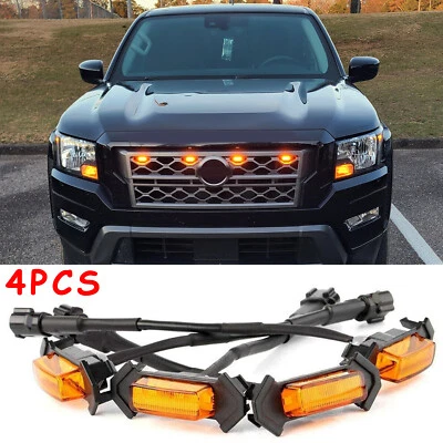 4PCS LED Amber Raptor Style Grill Light Marker Lights For Nissan Frontier 2020+ - Image 1 of 4
