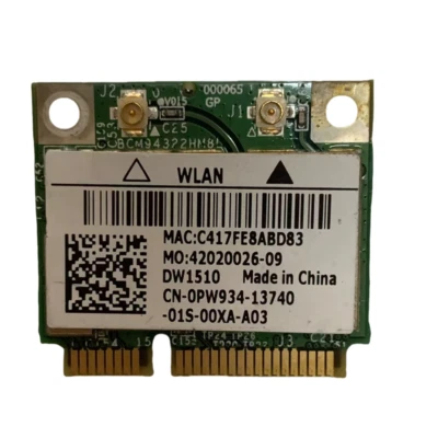 DELL DW1510 Wireless-N Wlan Half-Mini WIFI Card BCM94322HM8L Dual brand 0PW934 - Image 1 of 2