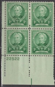 SC# 869 -1940 1¢ 1940 Famosos Americanos - Horace Mann - Como Nuevo NH Placa Bloque de 4 - Imagen 1 de 1
