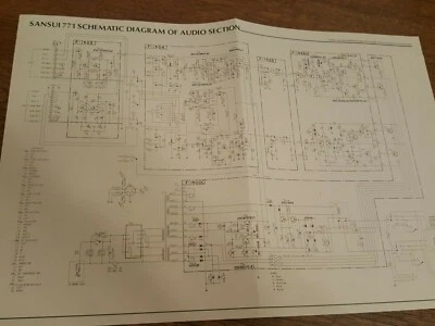 Sansui 771 complete circuit diagram copy (2 pages)  for Stereo Receiver 1974 - Bild 1 von 4