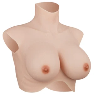 Plus Size No Oil Silicone Crossdresser Breast Forms Breastplate Drag Queen Boobs - Picture 1 of 14