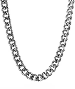 Edelstahl 6 mm Kubanische Panzerkette Halskette Silber Finish Kubanische Gliederkette - Bild 1 von 5