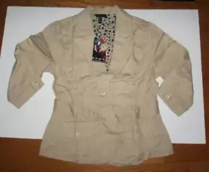Chaqueta de mujer FANG talla grande bronceada con botones manga larga nueva con etiquetas - Imagen 1 de 3