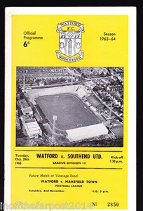 1963/64 WATFORD V SOUTHEND UNITED 29.10.1963 Division 3 - Bild 1 von 1