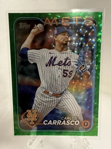 2024 Topps Series 2 - Green Foil #693 Carlos Carrasco 227/499 - Picture 1 of 2