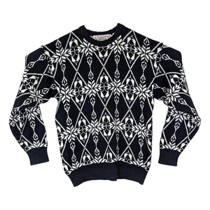 Maglione natalizio vintage Varsity Savile Row da uomo piccolo a maglia grossa girocollo anni 80 - Foto 1 di 4