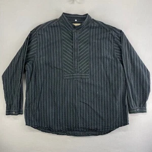 Vintage Scully Frontier Hemd Herren 3X schwarz Streifenmuster Cowboy Western Popover - Bild 1 von 9