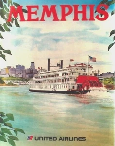 Original vintage poster MEMPHIS STEAM RIVER BOAT UA c. 1970 - Picture 1 of 1