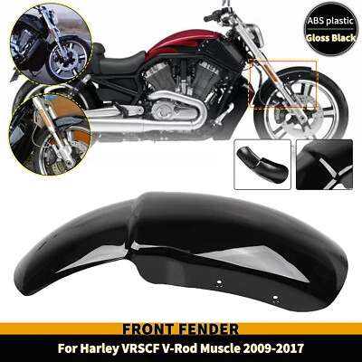 Gloss Black Front Fender Wheel Tire Mudguard For Harley V-Rod Muscle VRSCF 09-17 Foto 1 de 4