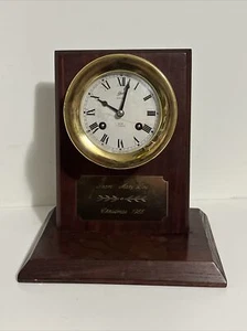 Vintage Schatz 3" 8-Day 7-Jewel Ship Bell Captain Wheel Clock Brass Mounted - Picture 1 of 21