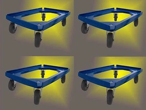4er Pack Transportroller 600x400 Kistenroller - Bäckerei - blau - 4x Gummi - Bild 1 von 1
