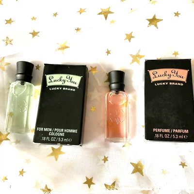 Lucky You Lucky Brand Lot of 2  Women Parfum & Mens Cologne .18fl oz Travel Size - Image 1 of 4
