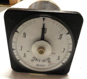 Crompton Power Factor Lag-Lead Meter P/N 077-427A-QRAD 208V. Used - Picture 1 of 3