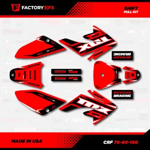 Red & Black Shift Racing Graphics kit Fits 04-15 Honda Crf70 CRF 70 Decal - Foto 1 di 2