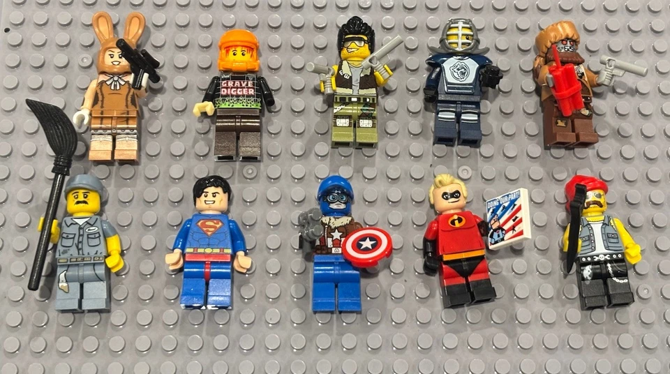 Lote de minifiguras mixtas Lego. 10 piezas limpias en total.   Como en la foto.   ¡Envío rápido! Foto 1 de 4