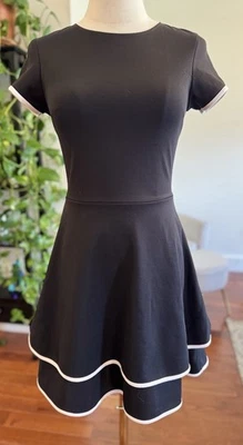 Vestido Acampanado Talla S LOVE ADY Negro Blanco Calce Rayas Volantes Gótico Escuela Lolita Foto 1 de 4