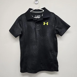 Under Armour HeatGear Loose Fit Collared Polo Shirt Boys YXS Black Golf Athletic - Picture 1 of 10