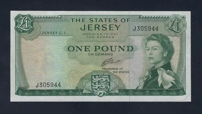 Jersey 1 Pound 1963 P-8 VF++   UK Great Britain ENGLAND - Image 1 of 2