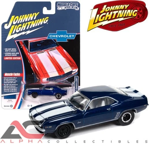 JOHNNY LIGHTNING 1:64 JLSP381A 1969 CHEVROLET CAMARO (BLUE) - Image 1 of 1