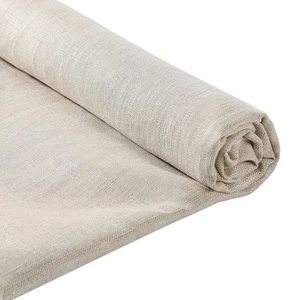 39 x 55 Inch Natural Pure 100% Linen Fabric, Plain Solid Colour Linen Fabric ... - Picture 1 of 7