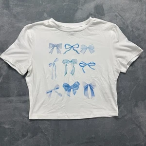 Crop top donna shein bianco con fiocchi taglia media 6 NUOVO - Foto 1 di 6
