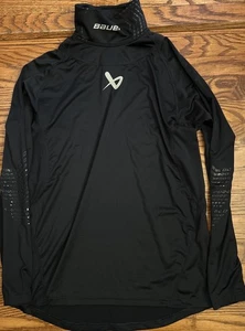 #11 Bauer Black Long Sleeve Hockey Fit Shirt with Kevlar Youth Size Large - Picture 1 of 6