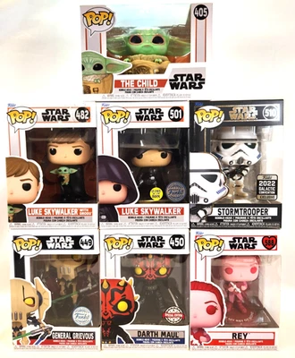 Star Wars Funko Pop 7 Paquete Incluye Ediciones Especiales 449 450 501 510 y 405 482 588 Foto 1 de 4