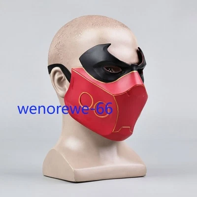 New Half Face Red Hood Mask Soft PVC Robin Batman Mask Halloween Cosplay Props - Image 1 of 4