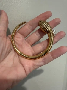 Brazalete Anitanja Cacao Vaina y Perla Bisagras Estilo Bronce 14kt Chapado 8 a 9 Pulgadas - Imagen 1 de 9
