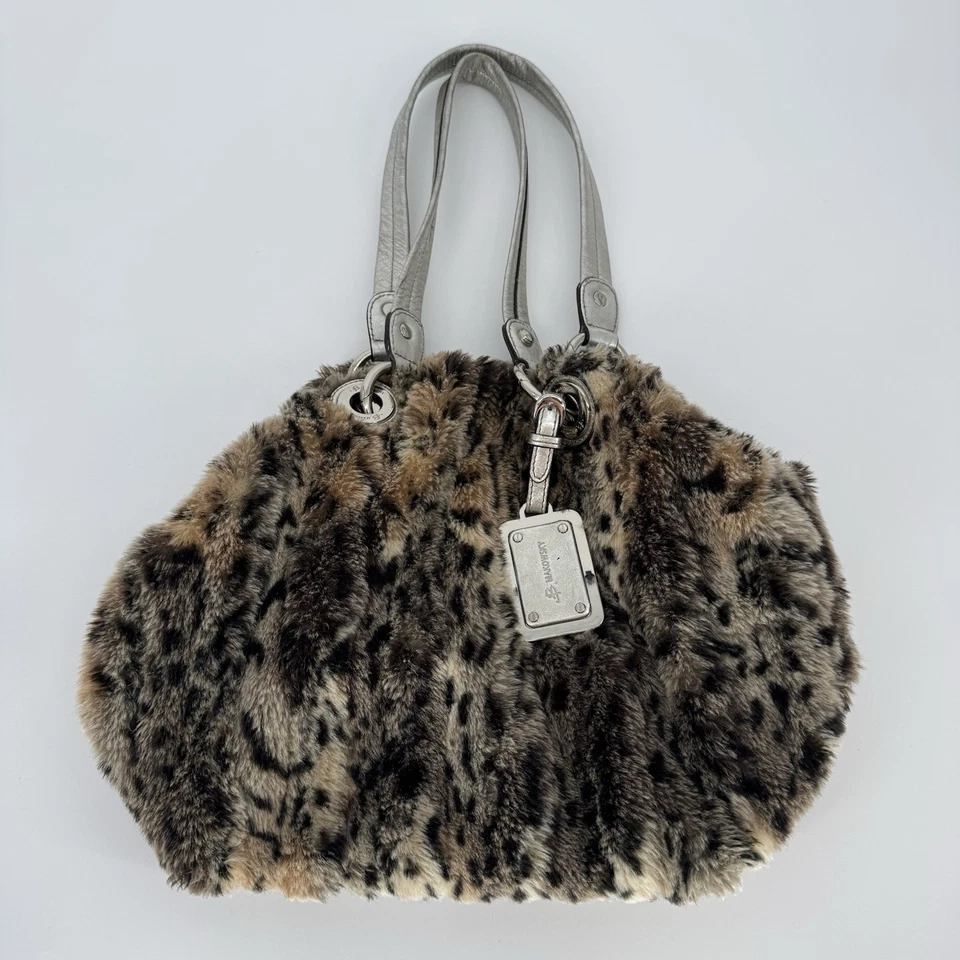 Bolso Hobo Grande B. MAKOWSKY Estampado de Guepardo Animal Piel Sintética Cuero Genuino Y2K Foto 1 de 4